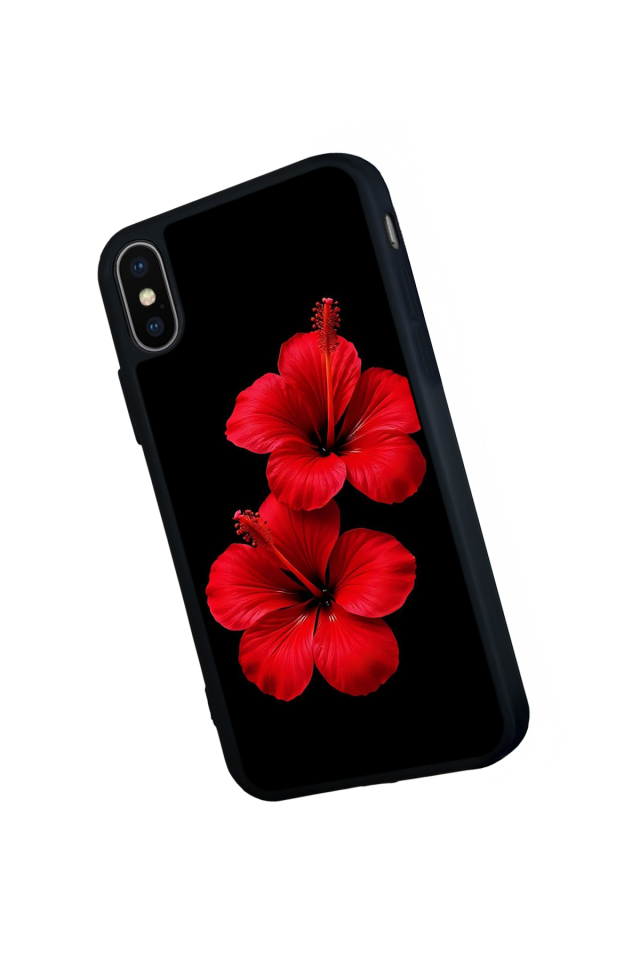 iPhone X/ XS Uyumlu Cicek Tasarımlı Glossy Premium Kılıf