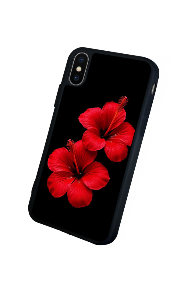 iPhone X/ XS Uyumlu Cicek Tasarımlı Glossy Premium Kılıf