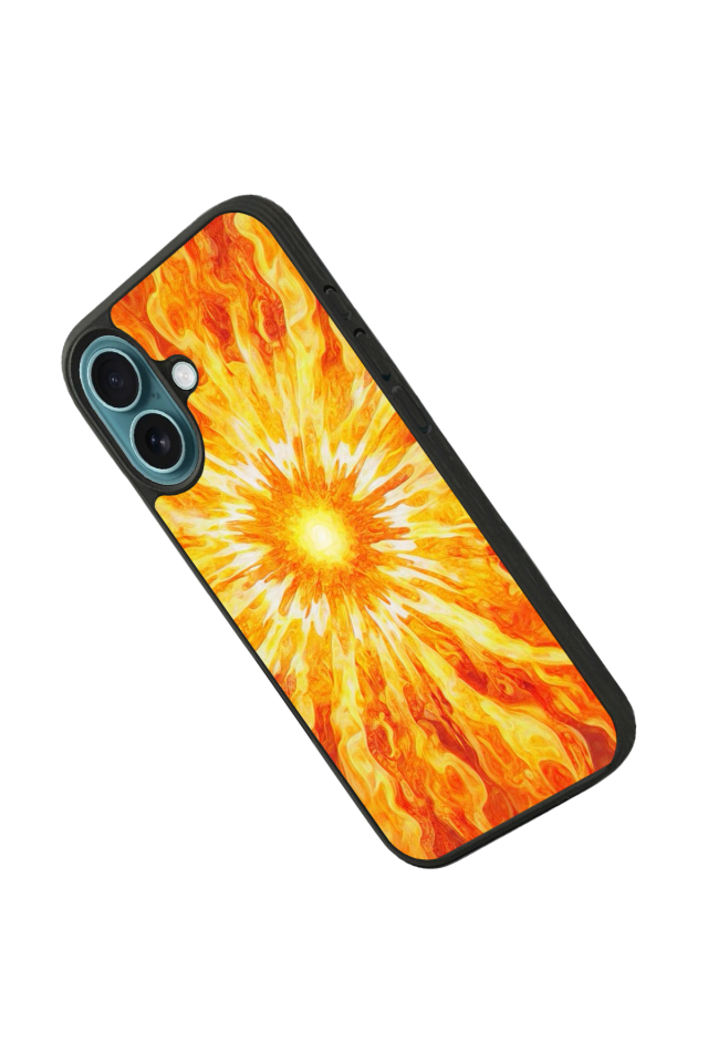 iPhone 16 Plus Uyumlu Güneş Tasarımlı Glossy Premium Kılıf