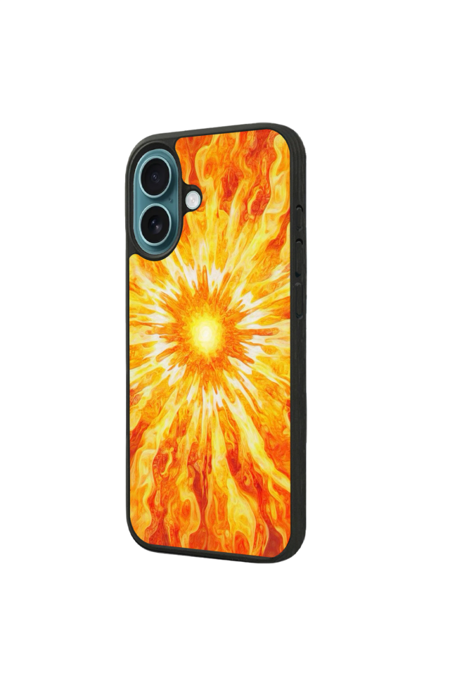 iPhone 16 Plus Uyumlu Güneş Tasarımlı Glossy Premium Kılıf