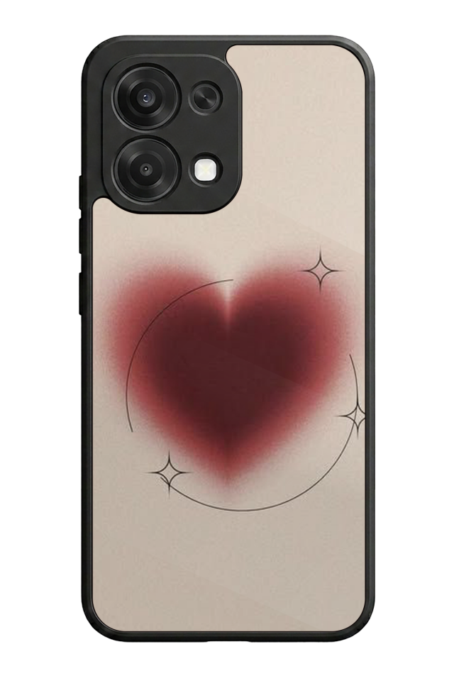 Oppo A6 Pro Uyumlu Kalp Love Tasarımlı Glossy Premium Kılıf