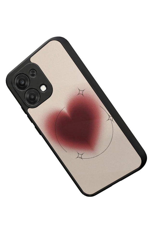Oppo A6 Pro Uyumlu Kalp Love Tasarımlı Glossy Premium Kılıf