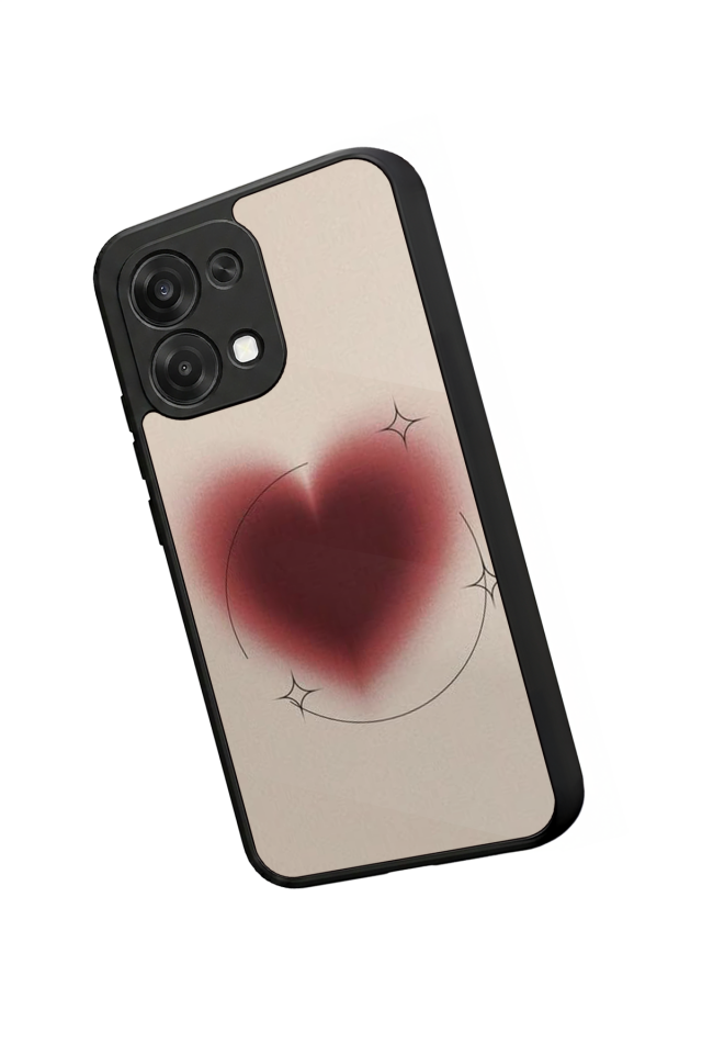 Oppo A6 Pro Uyumlu Kalp Love Tasarımlı Glossy Premium Kılıf