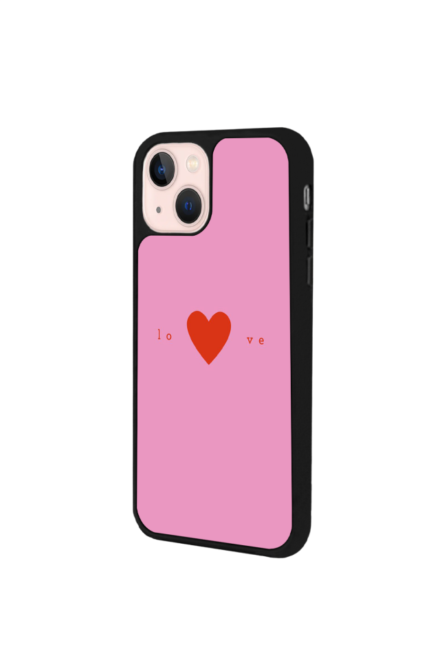 iPhone 13 Mini Uyumlu Kalp Love Tasarımlı Glossy Premium Kılıf