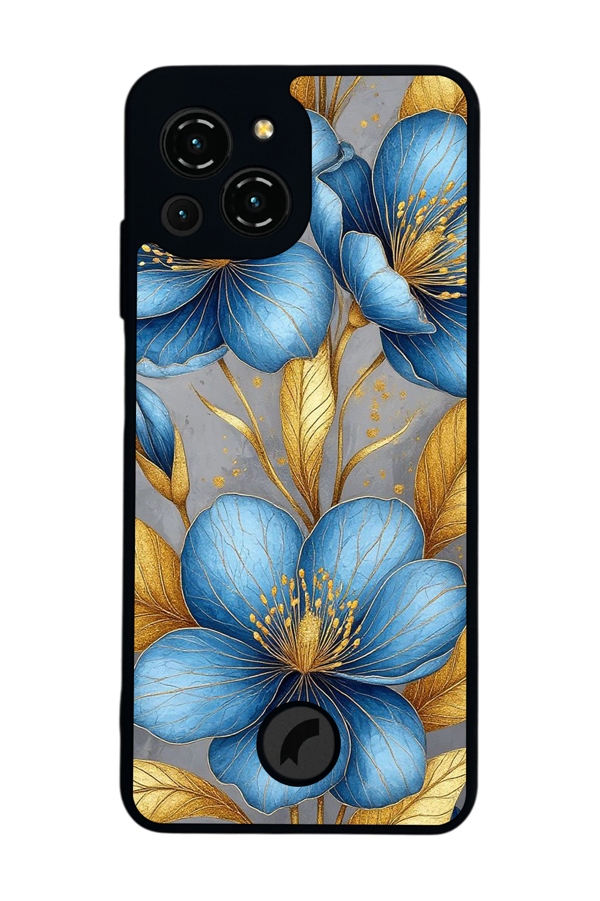 Reeder S23 Pro Max Uyumlu Yaldizli Cicek Tasarımlı Glossy Premium Kılıf