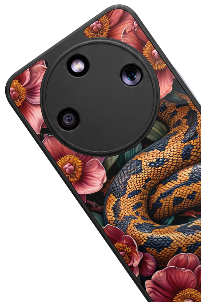 Honor Magic 8 Lite Uyumlu Yılan Tasarımlı Glossy Premium Kılıf