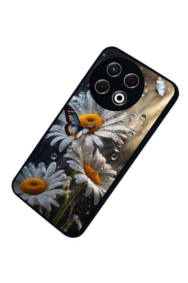 Tecno Spark 30 Pro Uyumlu Cicek Tasarımlı Glossy Premium Kılıf