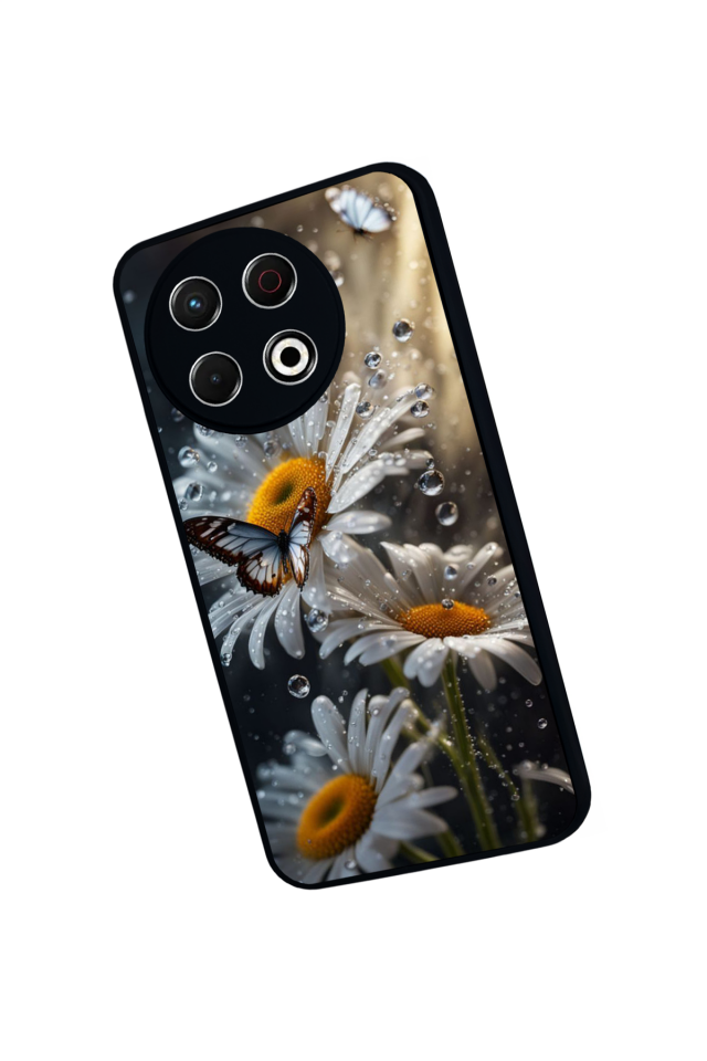 Tecno Spark 30 Pro Uyumlu Cicek Tasarımlı Glossy Premium Kılıf