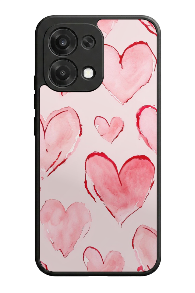 Oppo A6 Pro Uyumlu Kalp Love Tasarımlı Glossy Premium Kılıf