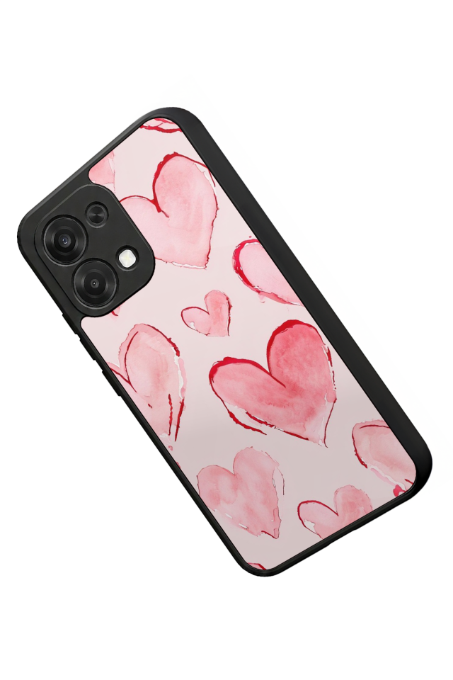 Oppo A6 Pro Uyumlu Kalp Love Tasarımlı Glossy Premium Kılıf