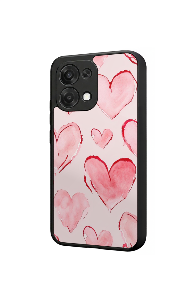 Oppo A6 Pro Uyumlu Kalp Love Tasarımlı Glossy Premium Kılıf