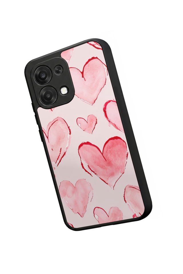 Oppo A6 Pro Uyumlu Kalp Love Tasarımlı Glossy Premium Kılıf