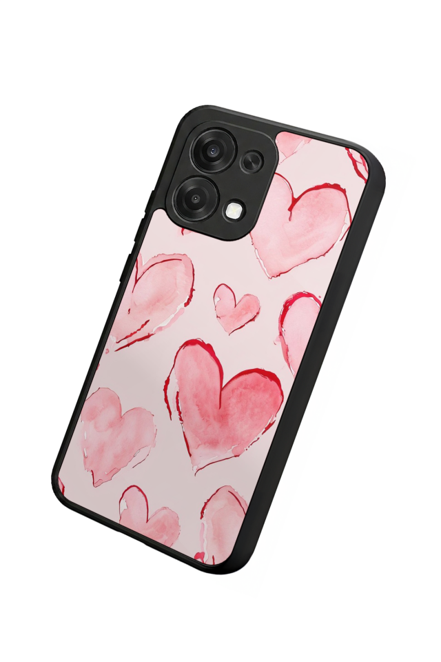 Oppo A6 Pro Uyumlu Kalp Love Tasarımlı Glossy Premium Kılıf