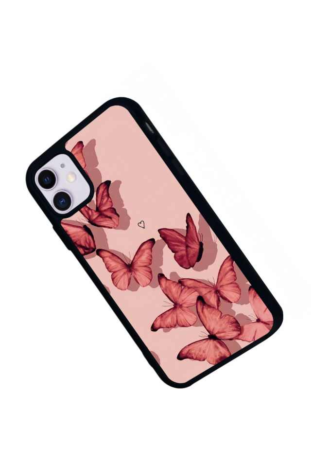 iPhone 11 Uyumlu Kelebek Tasarımlı Glossy Premium Kılıf