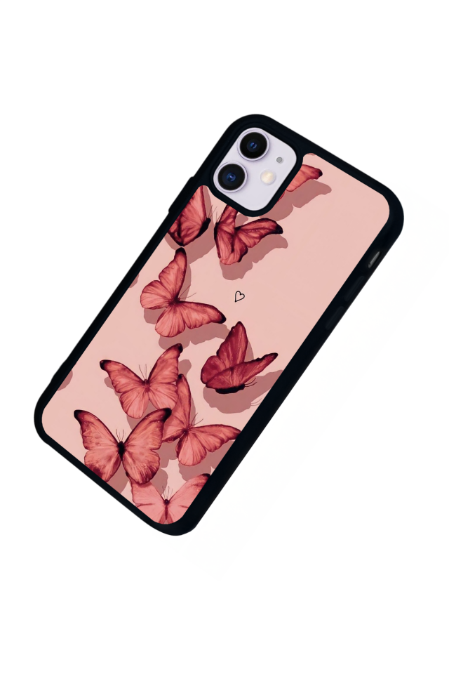 iPhone 11 Uyumlu Kelebek Tasarımlı Glossy Premium Kılıf