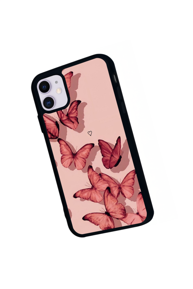 iPhone 11 Uyumlu Kelebek Tasarımlı Glossy Premium Kılıf