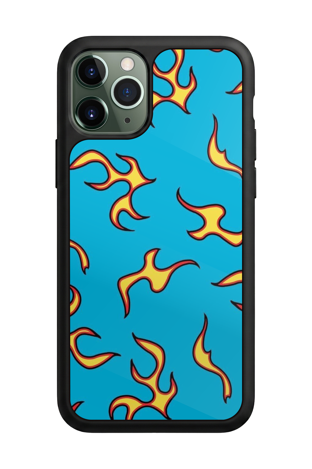 iPhone 11 Pro Max Uyumlu Retro Flame Patterns Tasarımlı Glossy Premium Kılıf