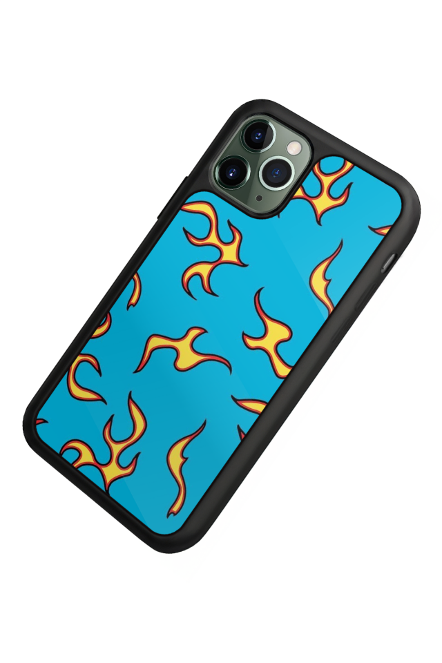 iPhone 11 Pro Max Uyumlu Retro Flame Patterns Tasarımlı Glossy Premium Kılıf