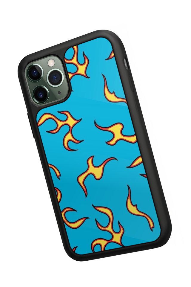 iPhone 11 Pro Max Uyumlu Retro Flame Patterns Tasarımlı Glossy Premium Kılıf