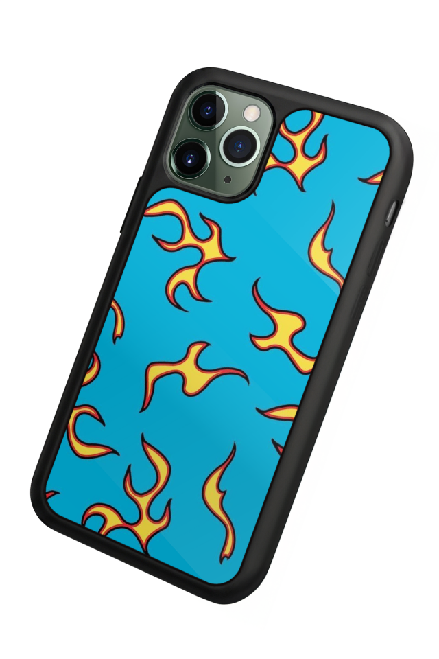 iPhone 11 Pro Max Uyumlu Retro Flame Patterns Tasarımlı Glossy Premium Kılıf