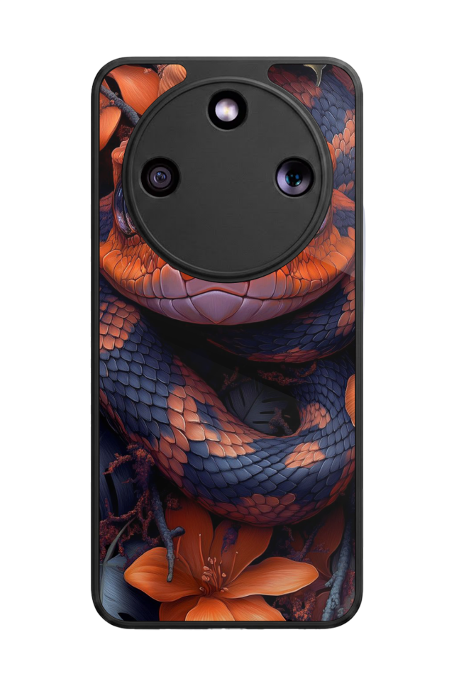 Honor Magic 8 Lite Uyumlu Yılan Tasarımlı Glossy Premium Kılıf