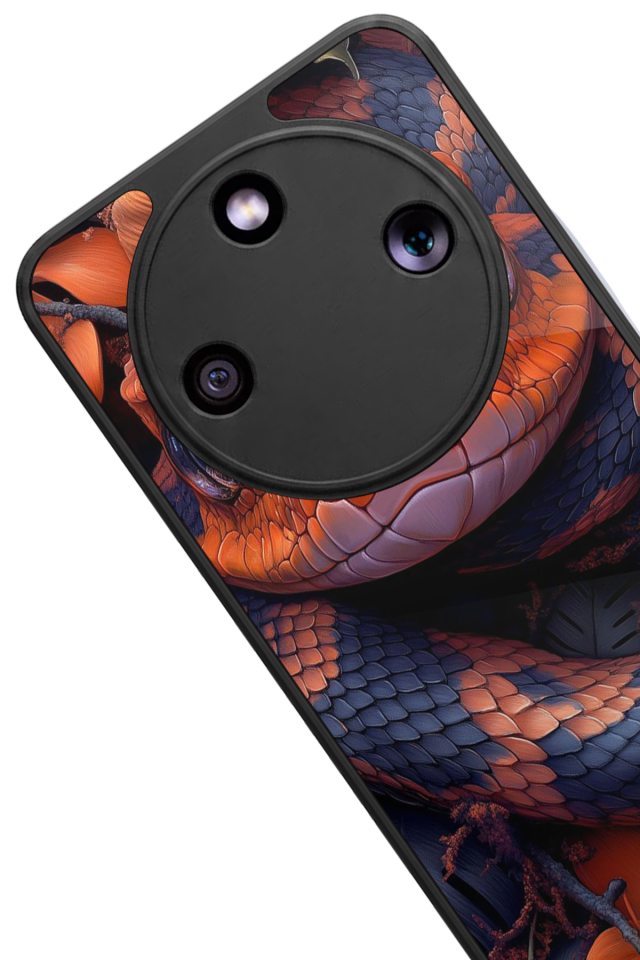 Honor Magic 8 Lite Uyumlu Yılan Tasarımlı Glossy Premium Kılıf
