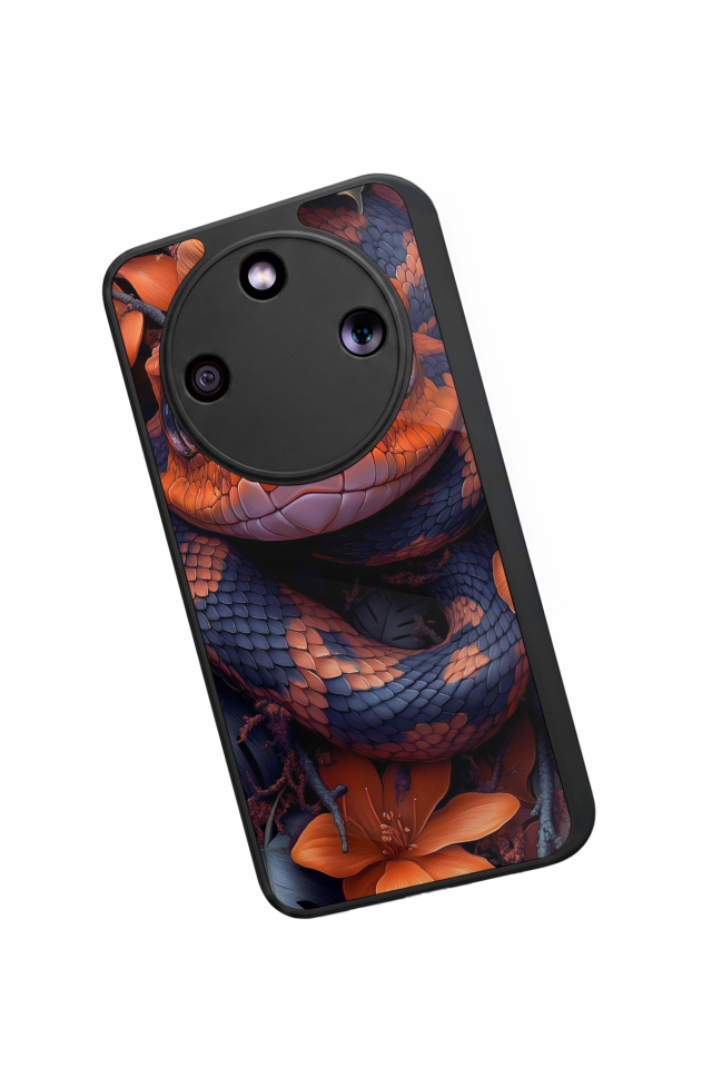 Honor Magic 8 Lite Uyumlu Yılan Tasarımlı Glossy Premium Kılıf