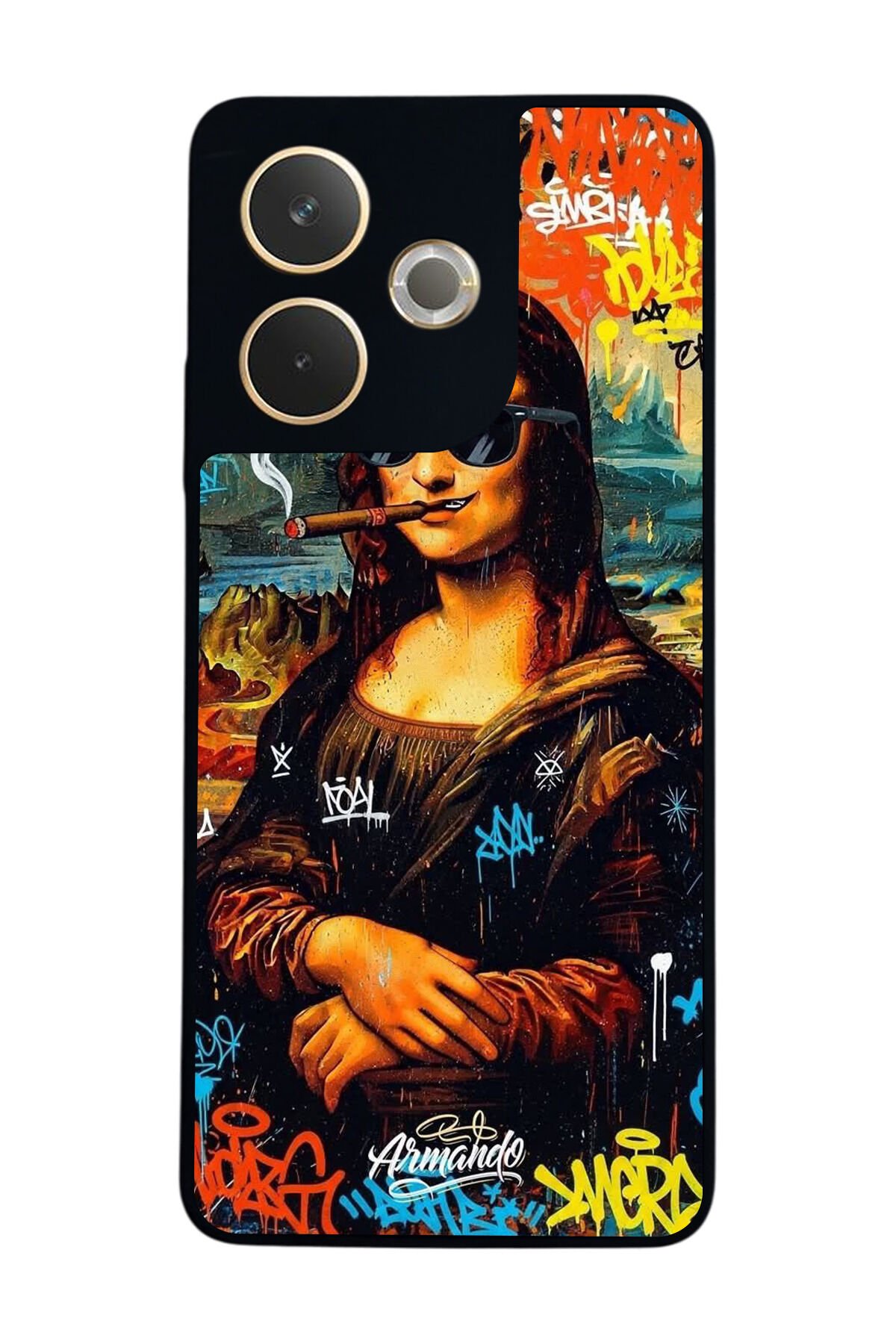 Oppo A5 Pro Uyumlu Monalisa Tasarımlı Glossy Premium Kılıf