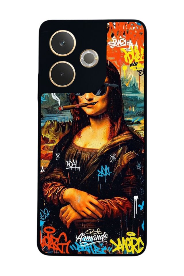 Oppo A5 Pro Uyumlu Monalisa Tasarımlı Glossy Premium Kılıf