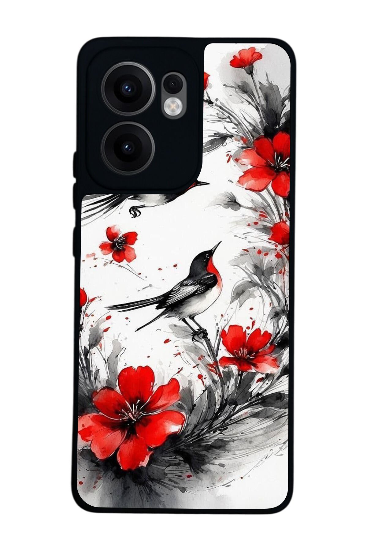 Oppo Reno 13F Uyumlu Floral Tasarımlı Glossy Premium Kılıf
