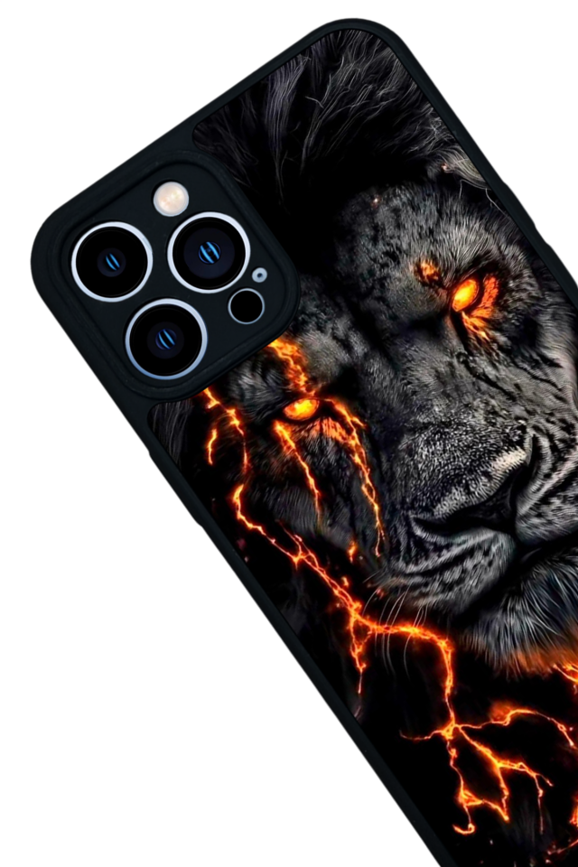 iPhone 13 Pro Max Uyumlu Aslan Tasarımlı Glossy Premium Kılıf