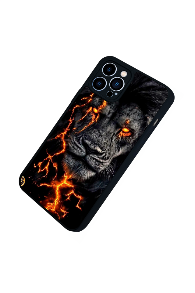 iPhone 13 Pro Max Uyumlu Aslan Tasarımlı Glossy Premium Kılıf
