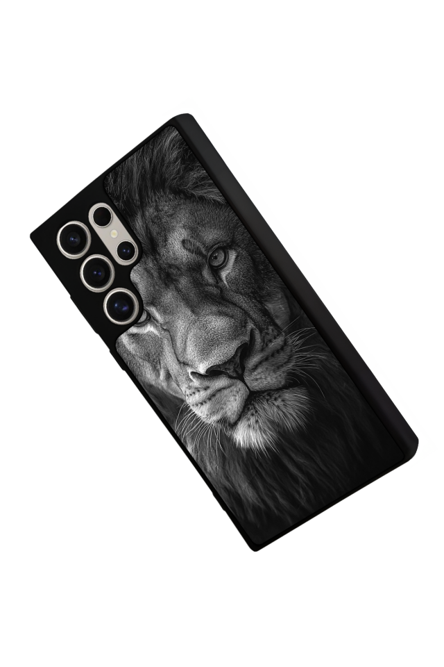Samsung Galaxy S24 Ultra Uyumlu Aslan Tasarımlı Glossy Premium Kılıf