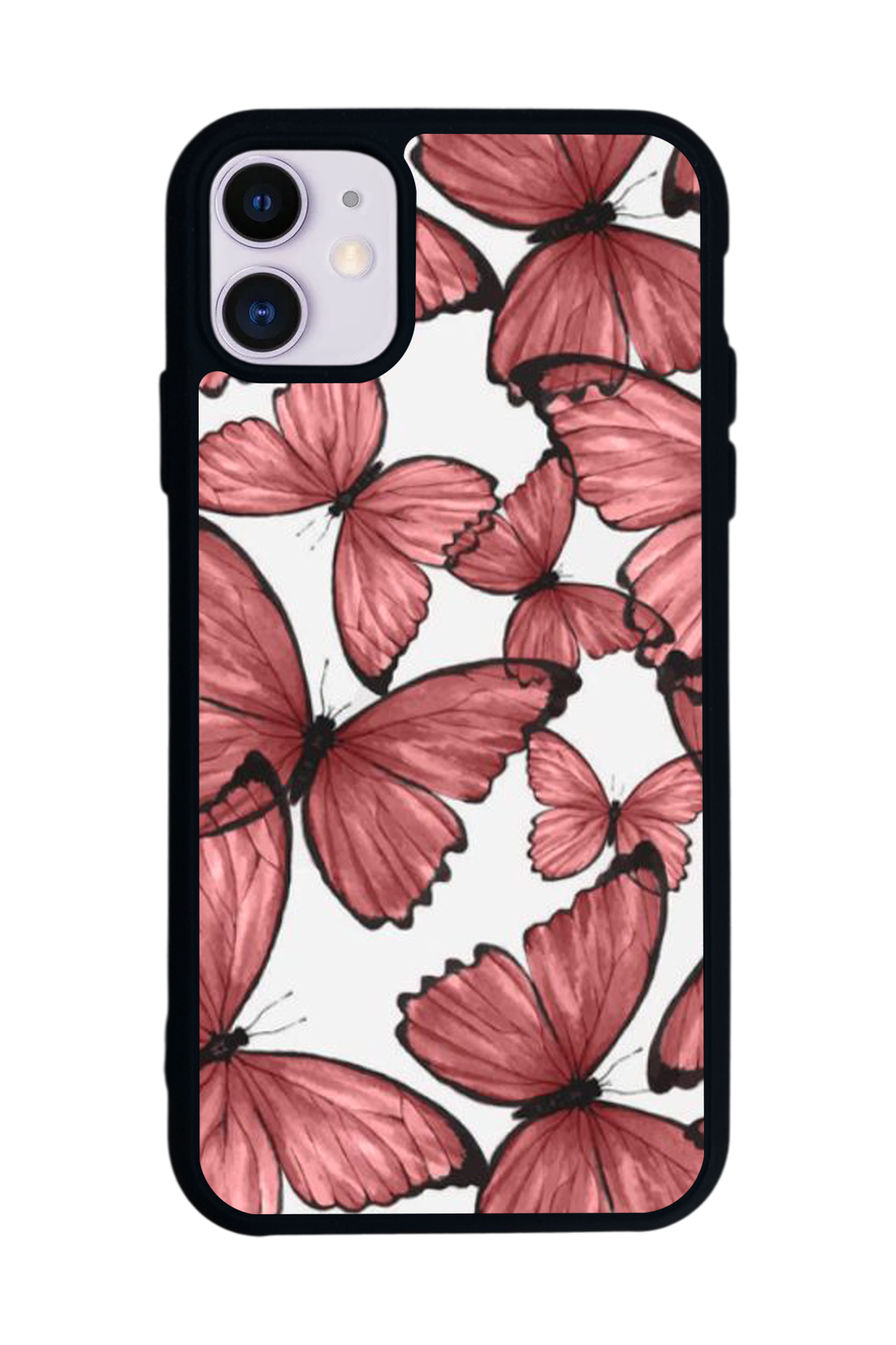 iPhone 11 Uyumlu Kelebek Tasarımlı Glossy Premium Kılıf