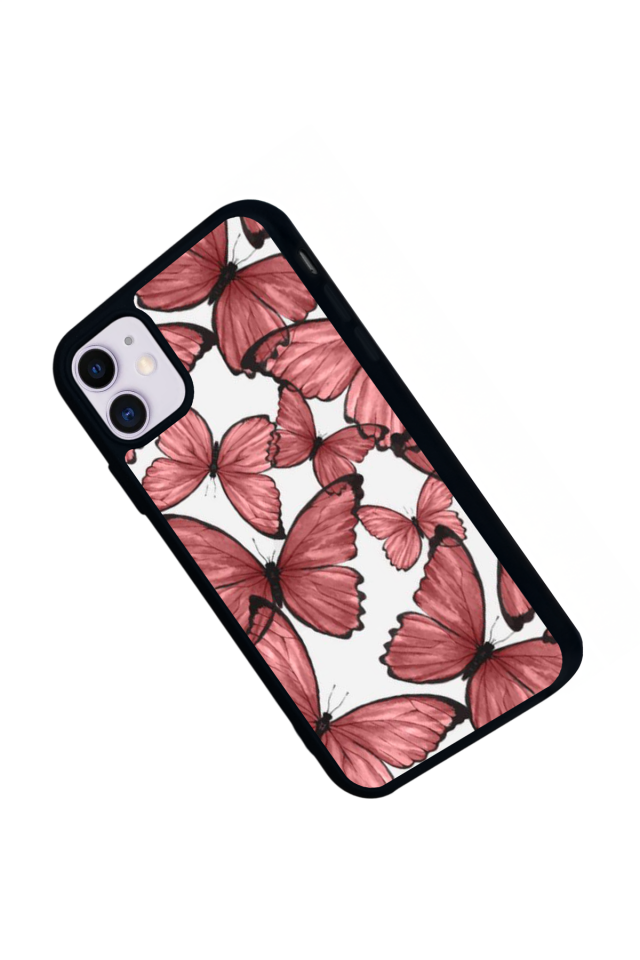 iPhone 11 Uyumlu Kelebek Tasarımlı Glossy Premium Kılıf