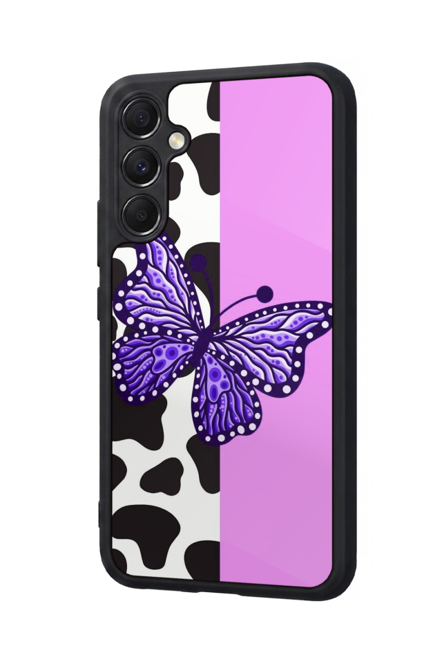Samsung Galaxy M34 Uyumlu Kelebek Tasarımlı Glossy Premium Kılıf