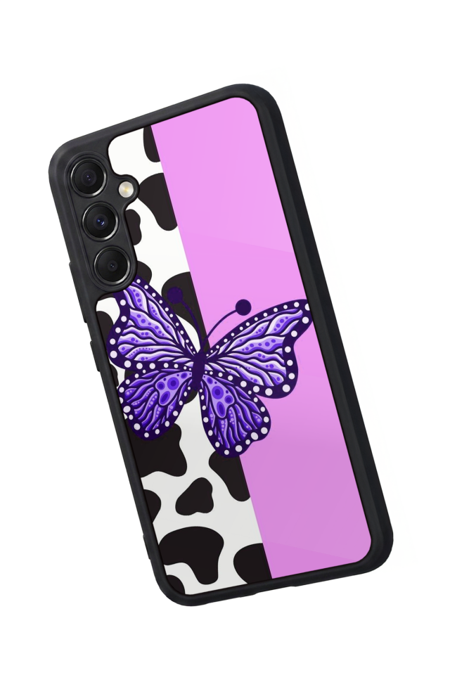 Samsung Galaxy M34 Uyumlu Kelebek Tasarımlı Glossy Premium Kılıf