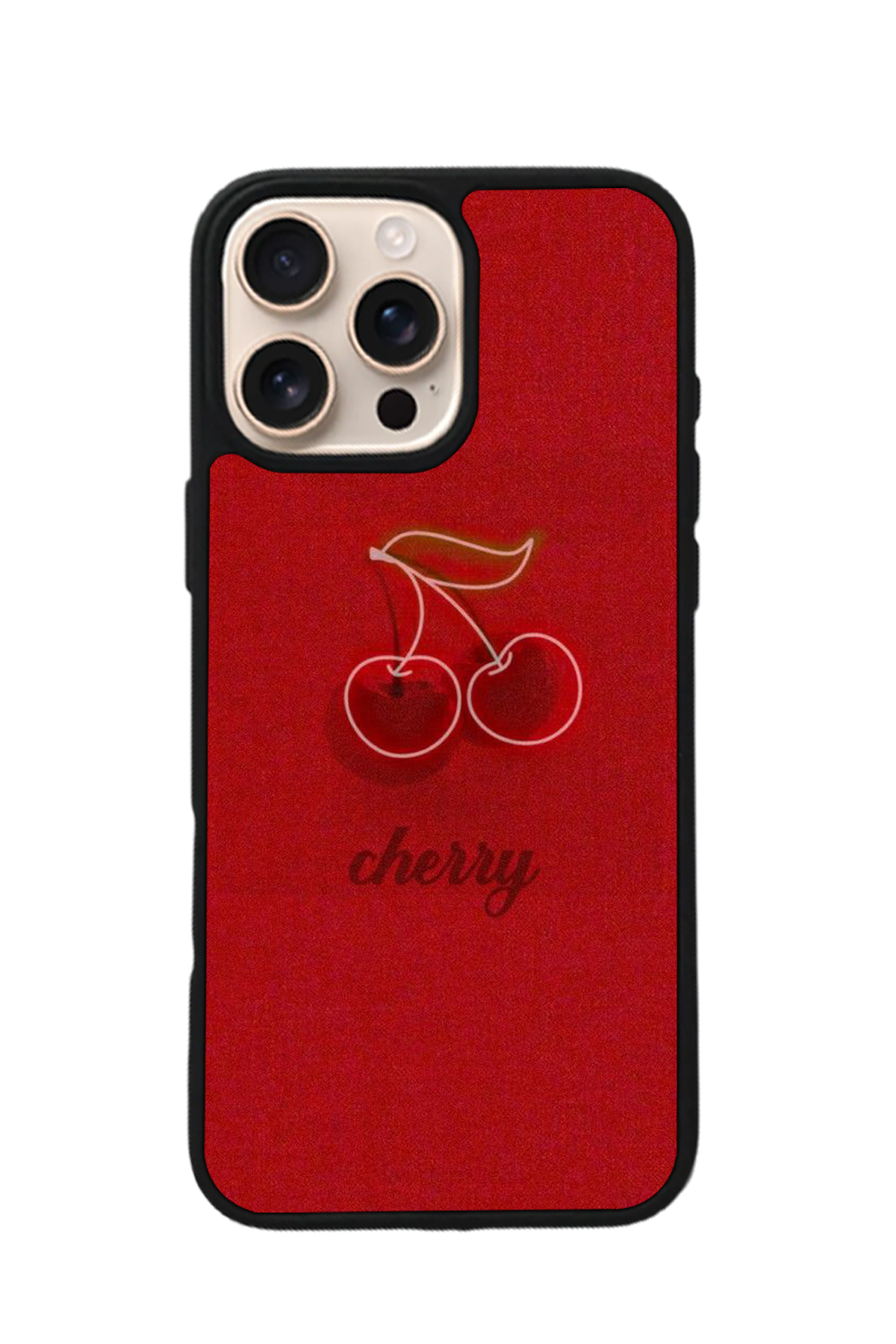 iPhone 16 Pro Max Uyumlu Kiraz Tasarımlı Glossy Premium Kılıf