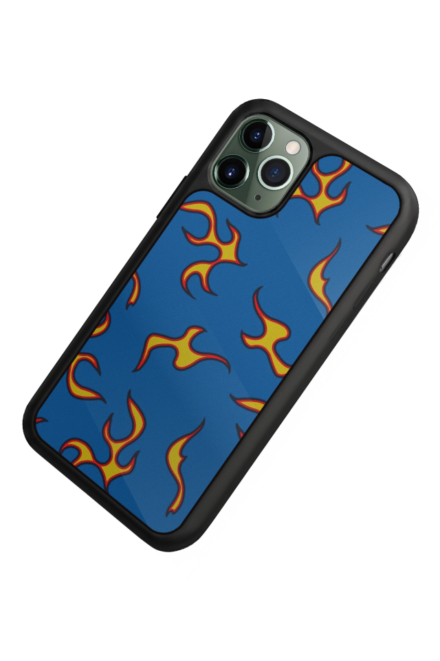 iPhone 11 Pro Max Uyumlu Retro Flame Patterns Tasarımlı Glossy Premium Kılıf