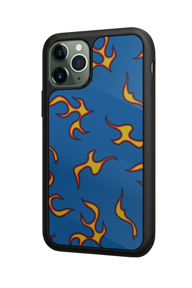 iPhone 11 Pro Max Uyumlu Retro Flame Patterns Tasarımlı Glossy Premium Kılıf