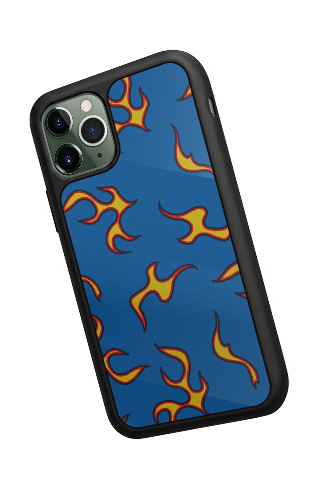 iPhone 11 Pro Max Uyumlu Retro Flame Patterns Tasarımlı Glossy Premium Kılıf