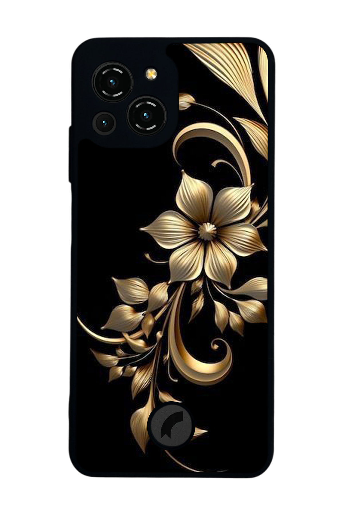 Reeder S23 Pro Max Uyumlu Yaldizli Cicek Tasarımlı Glossy Premium Kılıf