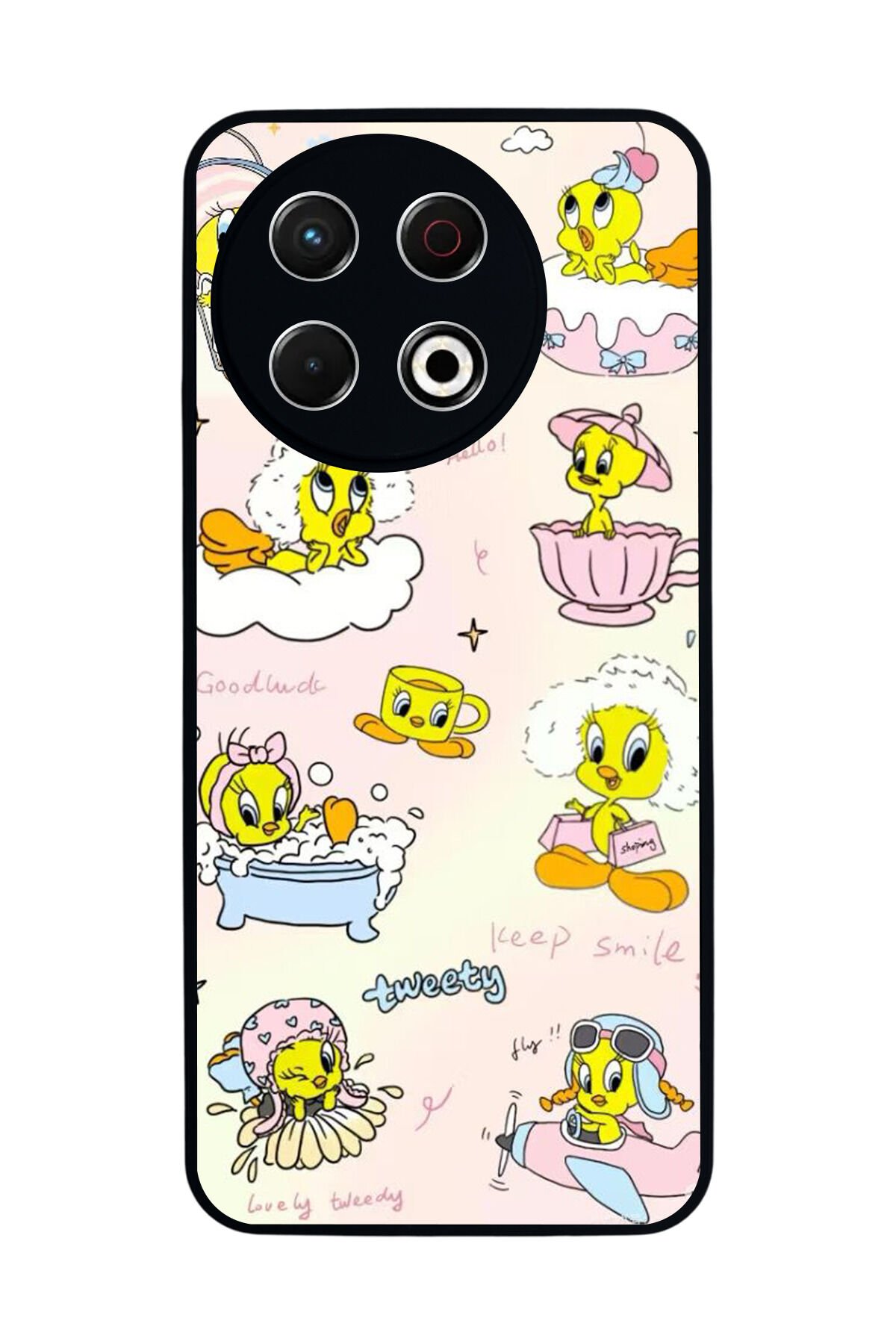 Tecno Spark 30 Pro Uyumlu Tweety Tasarımlı Glossy Premium Kılıf