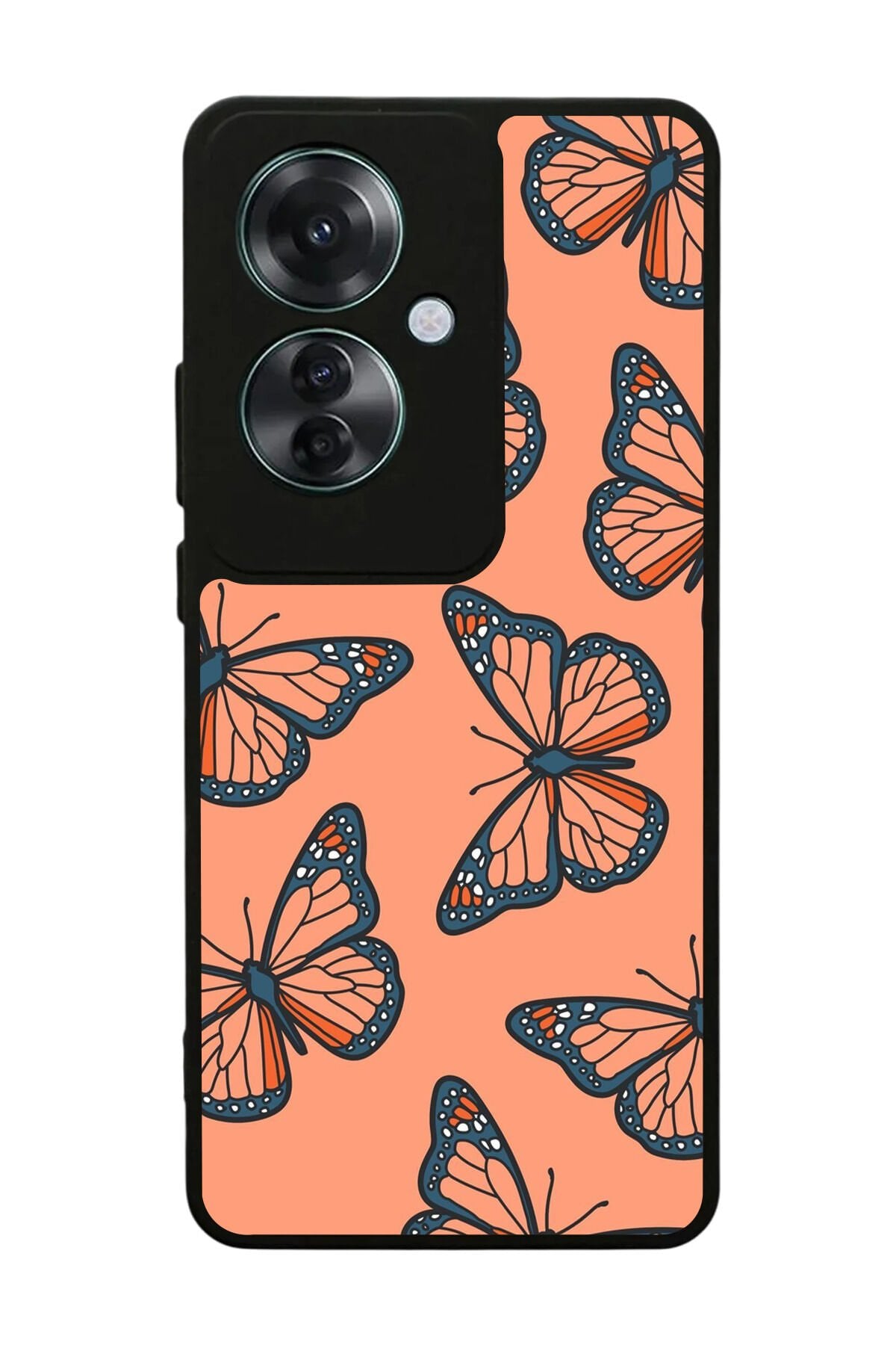 Oppo Reno 11F Uyumlu Kelebek Tasarımlı Glossy Premium Kılıf