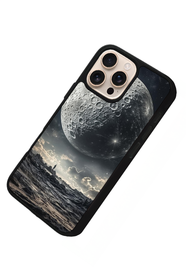 iPhone 15 Pro Uyumlu Ay Tasarımlı Glossy Premium Kılıf