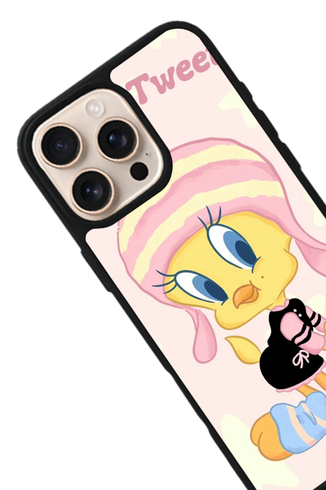 iPhone 15 Pro Max Uyumlu Tweety Tasarımlı Glossy Premium Kılıf