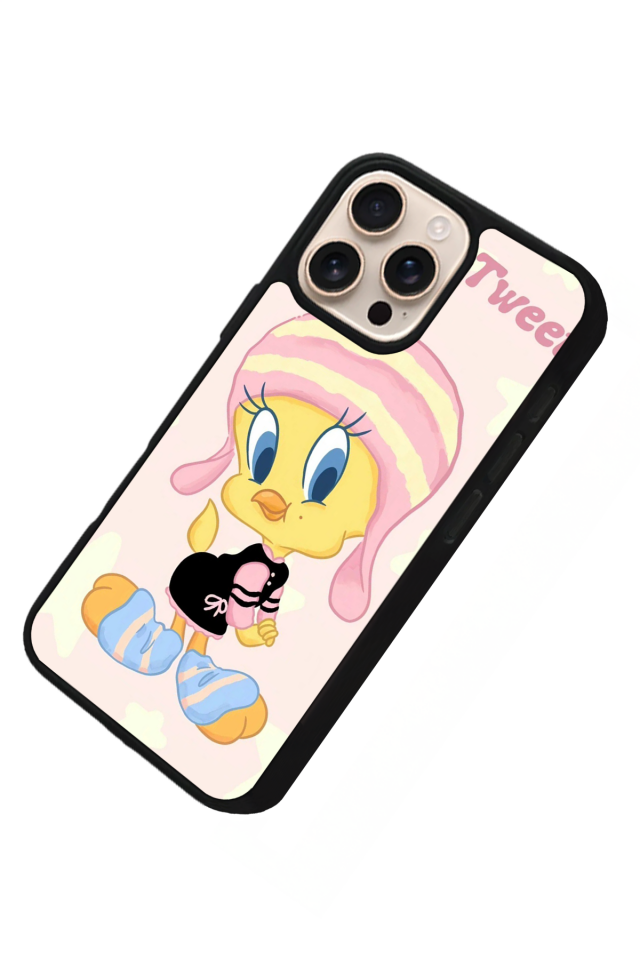 iPhone 15 Pro Max Uyumlu Tweety Tasarımlı Glossy Premium Kılıf