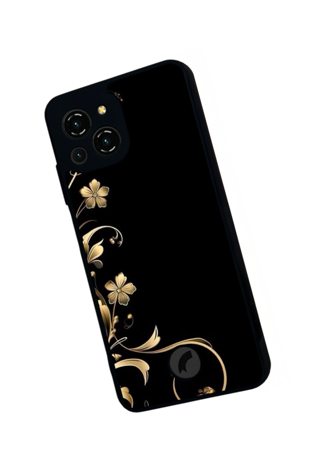 Reeder S23 Pro Max Uyumlu Yaldizli Cicek Tasarımlı Glossy Premium Kılıf