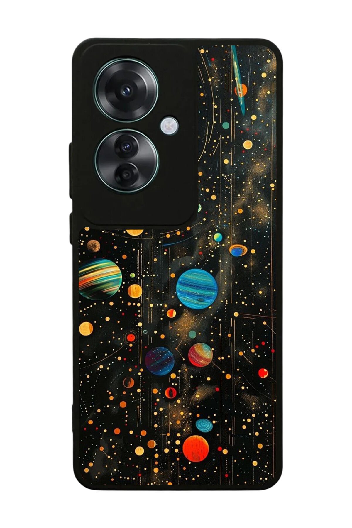 Oppo Reno 11F Uyumlu Uzay Tasarımlı Glossy Premium Kılıf