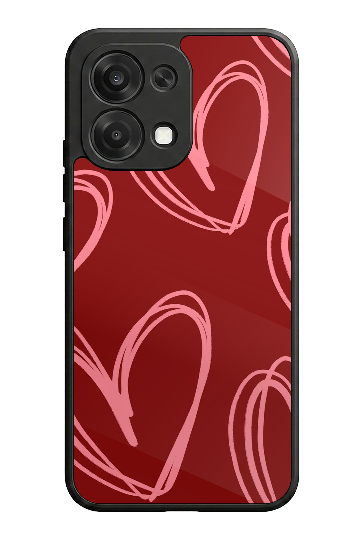 Oppo A6 Pro Uyumlu Kalp Love Tasarımlı Glossy Premium Kılıf
